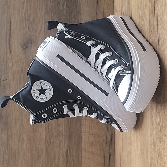 Converse Black and White Platform Sneakers - Picture 2 of 11